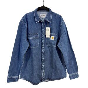 Carhartt WIP Work in Progress Salinac Shirt Jacket in Blue Stone Washed Sz L NWT
